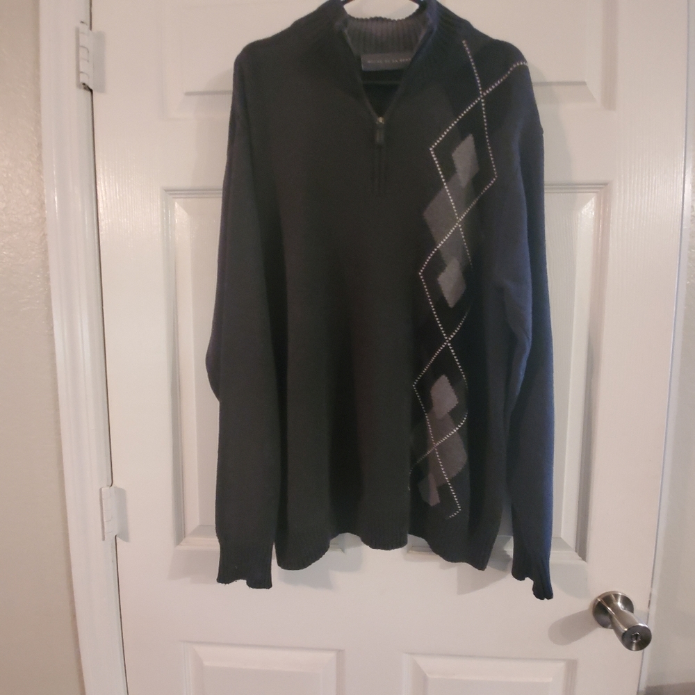 Oscar De La Renta Mens Argyle Sweater